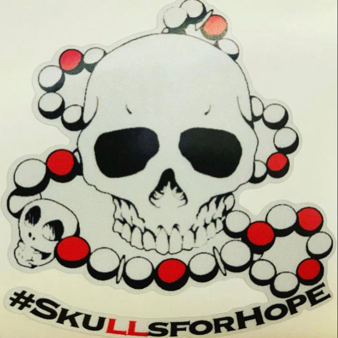 Reflective #Skullsforhope sticker